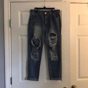 Distressed Mom Jeans